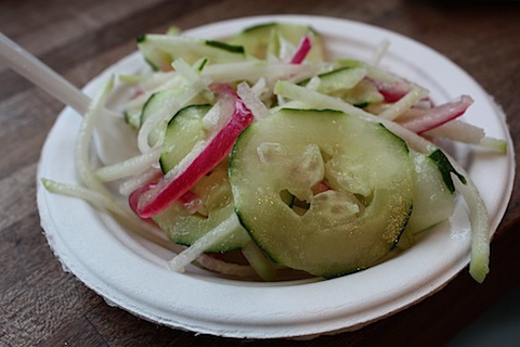 Cucumber Jicama and Chayote Squash Salad with Grapefruit Vinaigrette