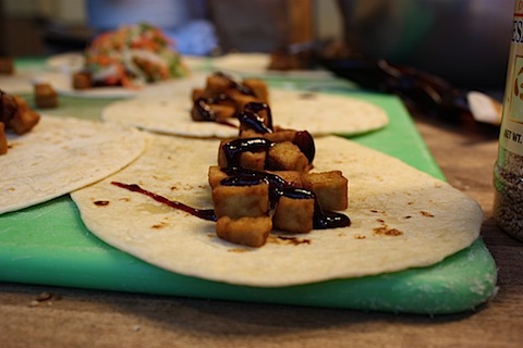 asian tofu taco