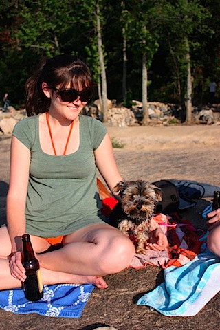 me and olive at the river.JPG