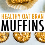 Oat bran muffins made with walnuts, raisins, and carrots.