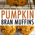 Pumpkin Bran Muffins on a cooling rack.