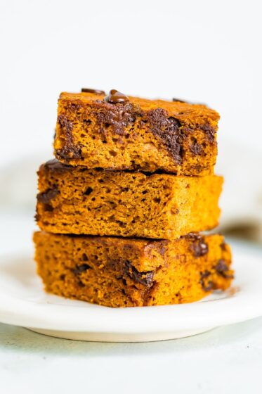 Healthy Pumpkin Bars with Chocolate Chips