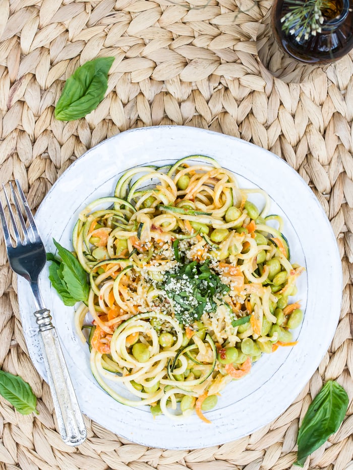 Zucchini Noodle Pad Thai. It's vegan, gluten-free and low-carb.