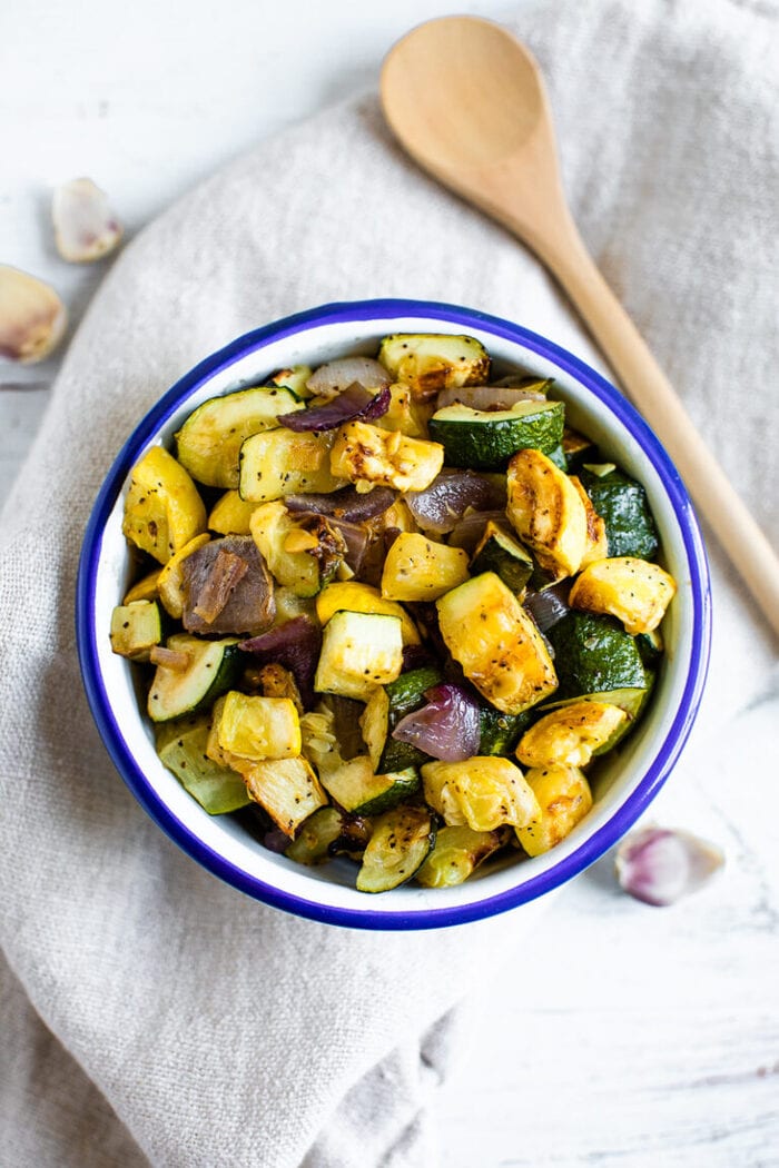 Roasted Summer Squash and Zucchini Eating Bird Food
