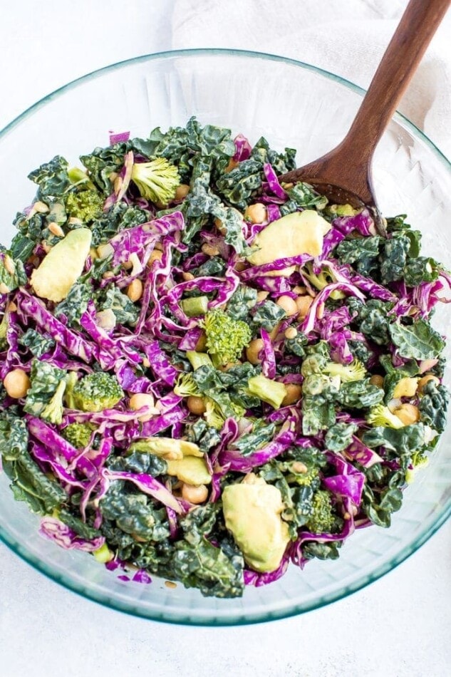 Crunchy Kale and Cabbage Salad Eating Bird Food