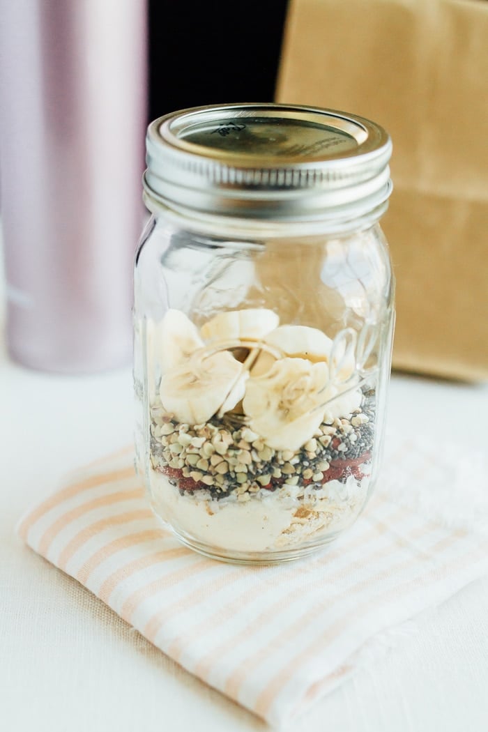 Cereal lovers rejoice! This healthy superfood cereal is loaded with nutrient-dense foods, plus it's gluten free, has no added sugars and packs a nice punch of omega-3s and protein. Put the cereal in a mason jar for easy transport when you need a quick on-the-go breakfast!