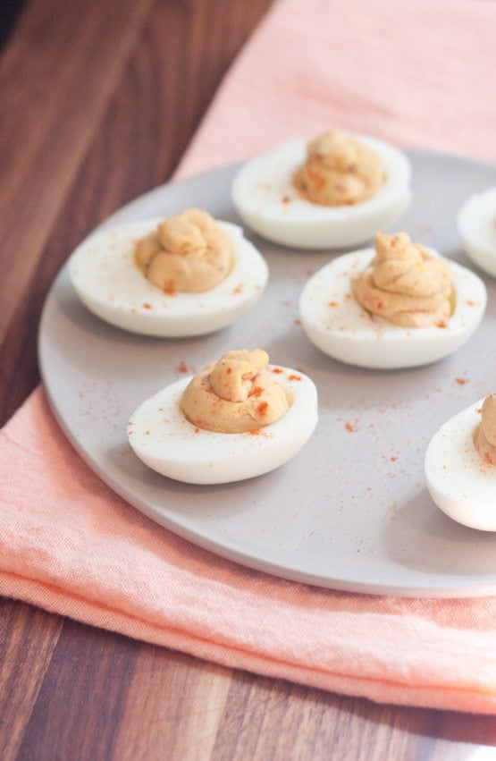 2 Ingredient Hummus Deviled Eggs