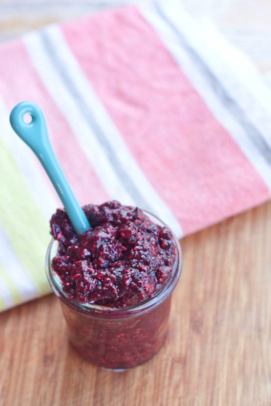 Blueberry Protein Pancake with Chia Seed Jam Eating Bird Food