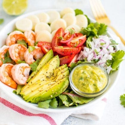 Hearts of Palm Avocado Salad with Shrimp