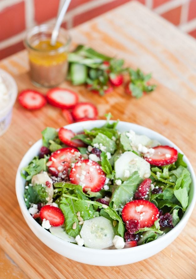 Strawberry Summer Salad in a bowl.