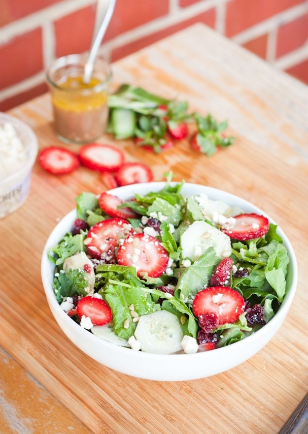 Strawberry Summer Salad in a bowl.