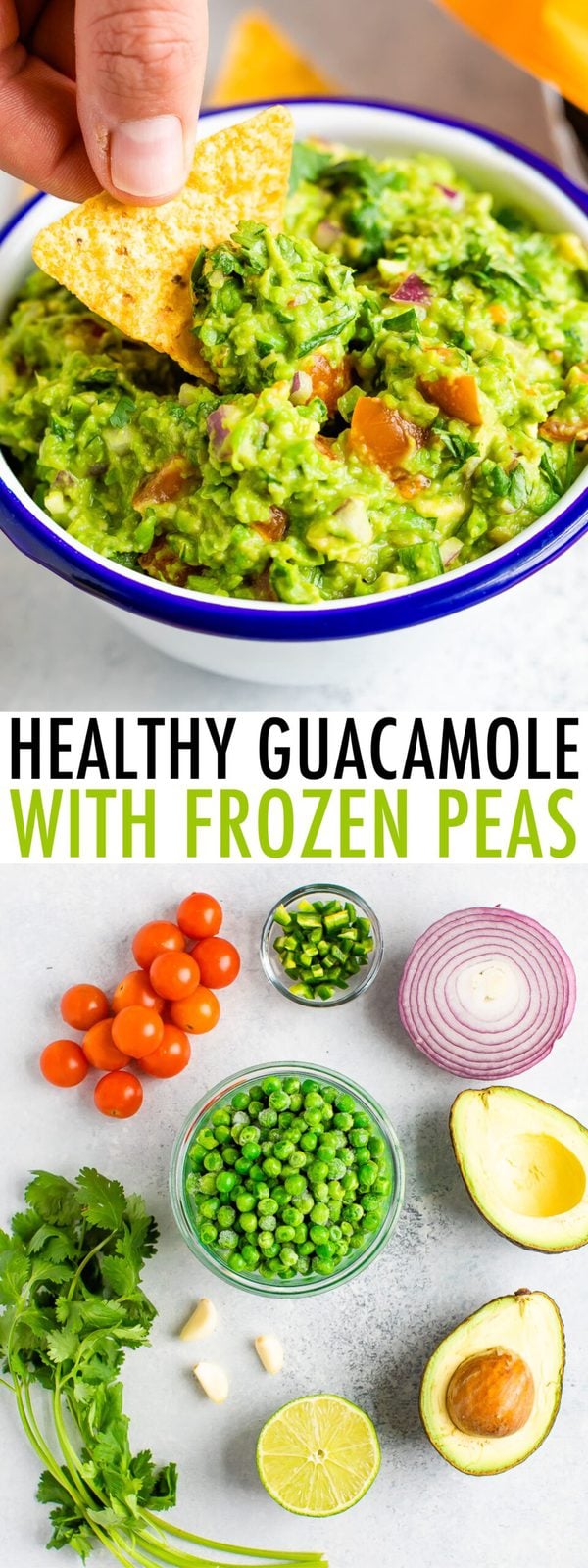 Healthy Guacamole with Frozen Peas
