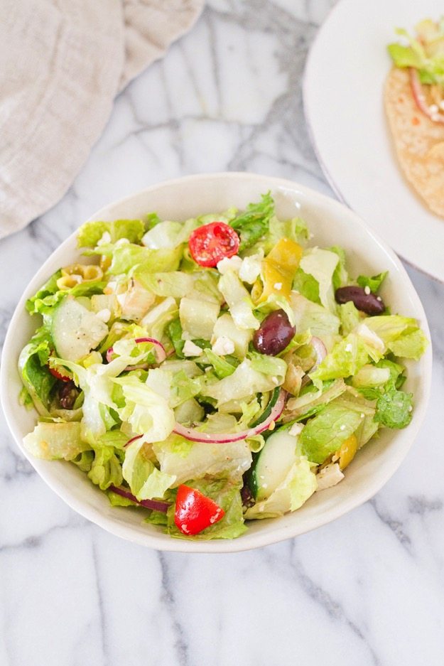 Homemade Greek Salad in a bowl.