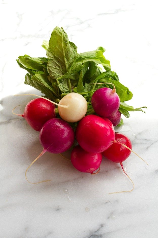 A bunch of easter radishes.