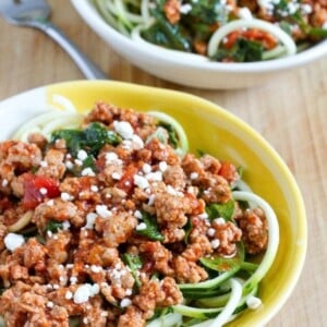 turkey marinara over zucchini noodles