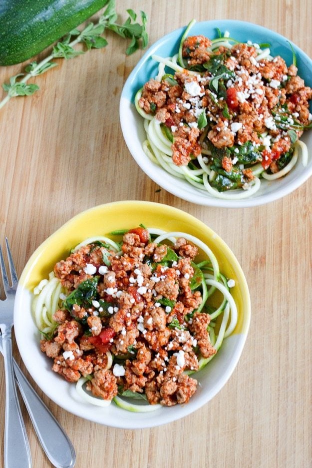 Turkey Marinara over Zucchini Noodles Turkey Marinara over Zucchini Noodles
