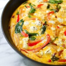 Caramelized Onion & Red Bell Pepper Frittata.