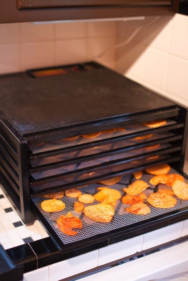 Homemade Sweet Potato Chips in the Dehydrator