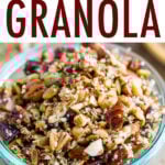 Mason jar with hemp granola.