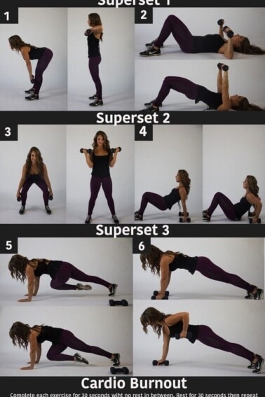 Series of images of a woman doing a Spandex workout.