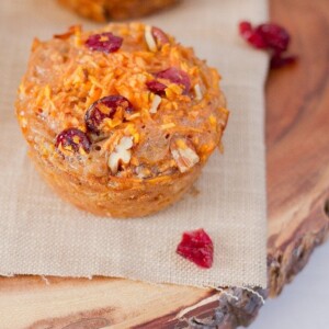 Spiralized cranberry pecan sweet potato muffins.