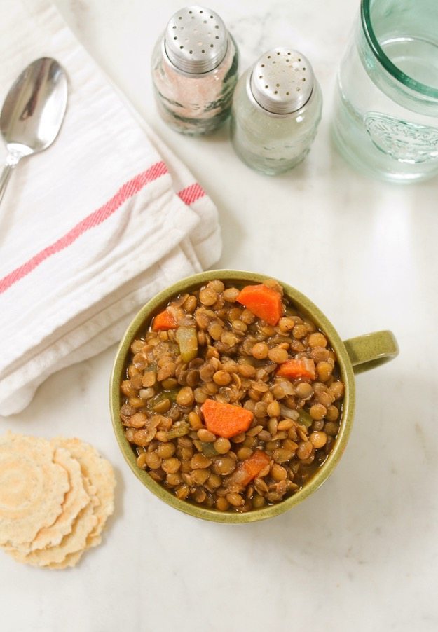 Roasted Garlic Lentil Soup
