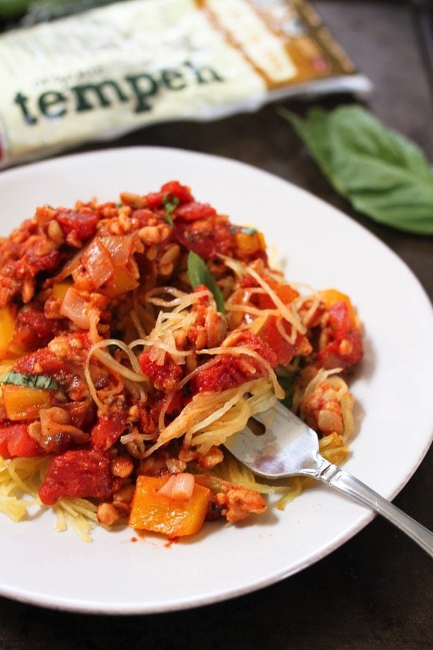 tempeh spaghetti squash