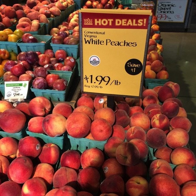 Peaches On Sale at Whole Foods