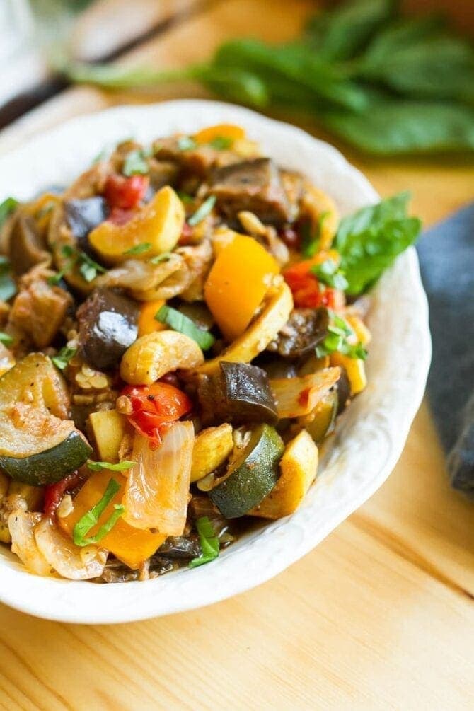 Slow Cooker Ratatouille Eating Bird Food