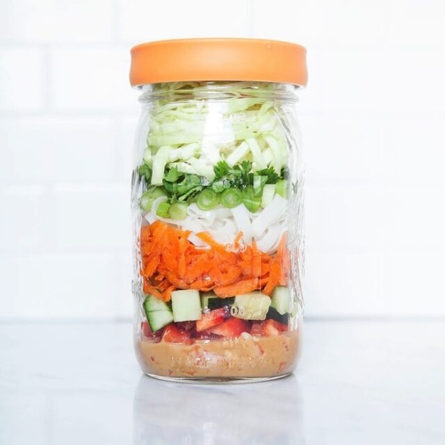 Peanut Noodle Salad in a Jar - Eating Bird Food