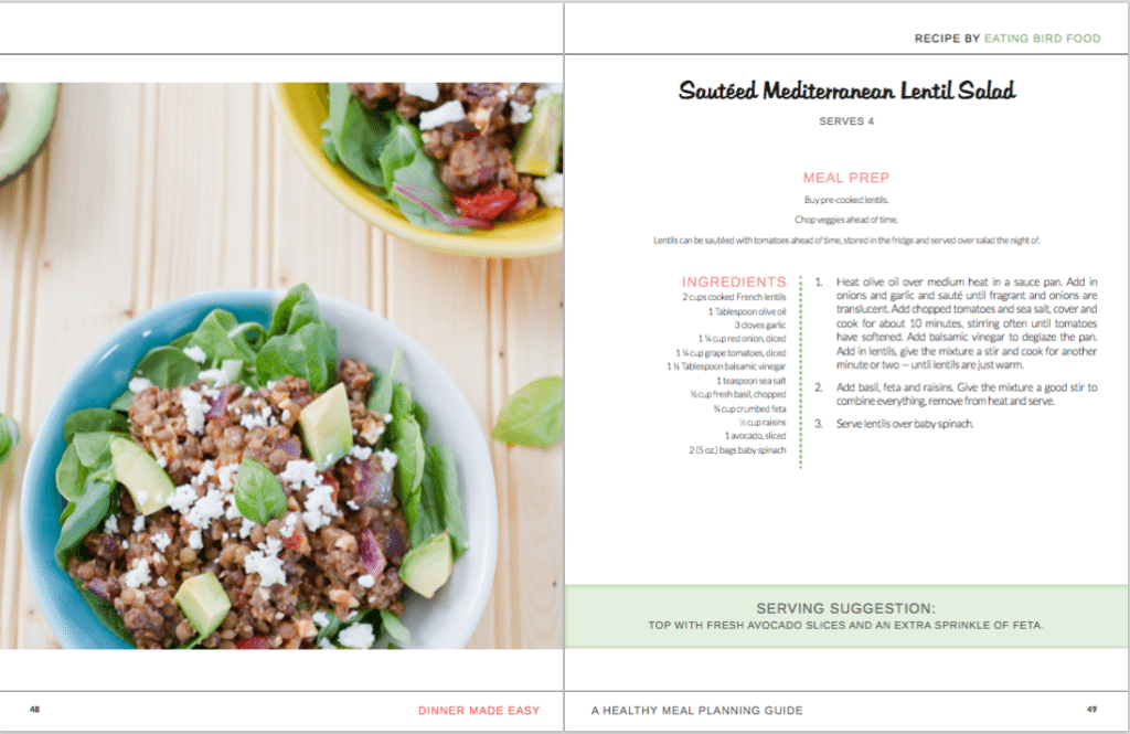 A recipe from Dinner Made Easy Ebook -- A Healthy Meal Planning Guide 