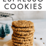 Stack of almond butter espresso cookies on a plate.