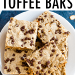 Coffee toffee bars on a plate.