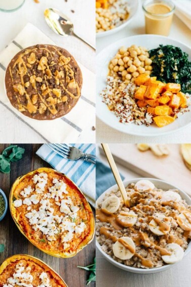 A set of 4 meal plans options for eating healthy.
