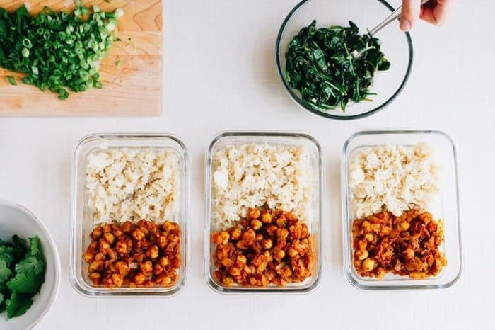 Curried Chickpea Meal Prep Bowls -- the BEST vegan meal prep recipe