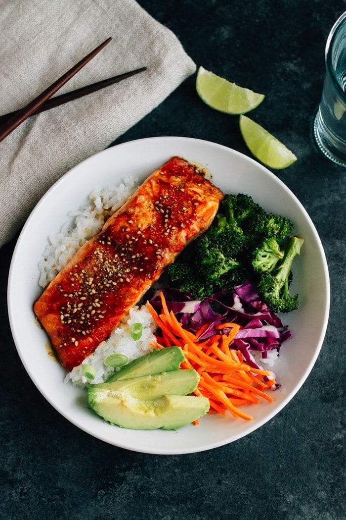 Teriyaki Salmon with Broccoli and Rice (Bowl Meal) | Eating Bird Food