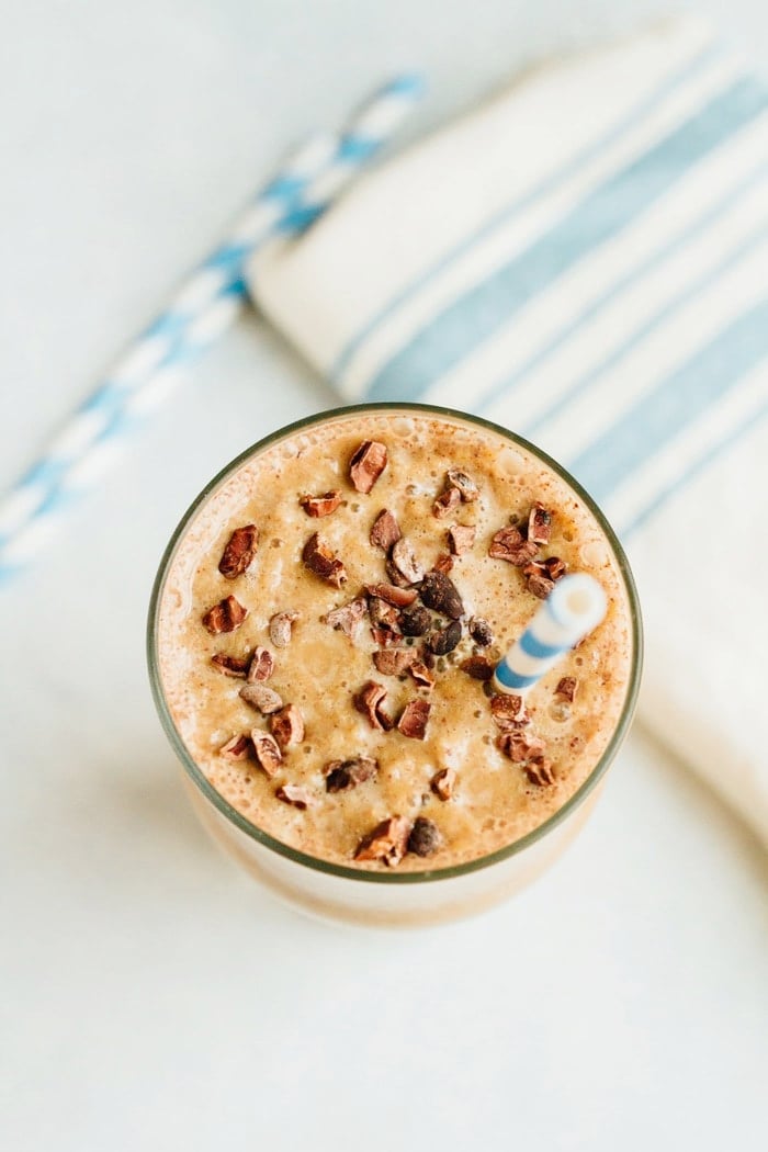 Malted Chocolate Cauliflower Smoothie -- The frozen cauliflower makes it thick and creamy without any added sugar or fruit. 