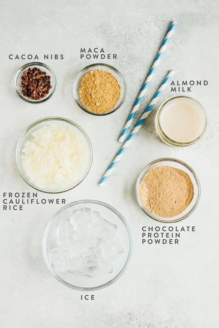 Malted Chocolate Cauliflower Smoothie Ingredients