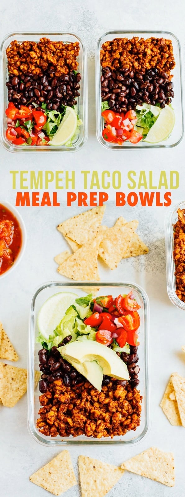 Tempeh Taco Salad Meal Prep Bowls Eating Bird Food