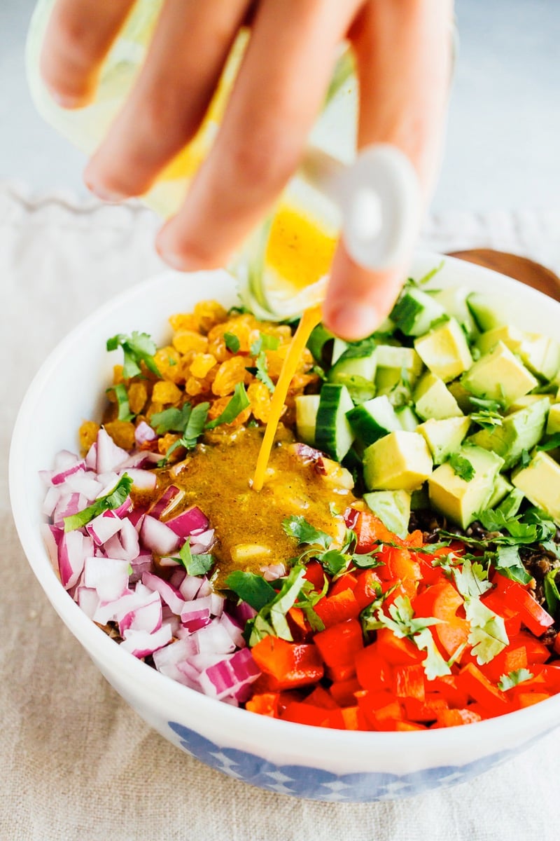 This lentil tuna salad combines beluga lentils with canned tuna, fresh veggies and a turmeric dressing. It's absolutely delicious and perfect for sharing at summer cookouts and parties.