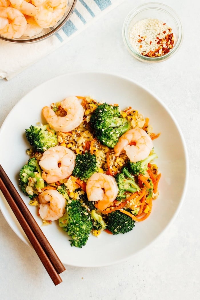 This cauliflower fried rice has the texture and flavor you crave from traditional fried rice, but it’s loaded with veggies, high in fiber and low in carbs. Serve with your favorite protein for a nourishing, paleo-friendly meal. 