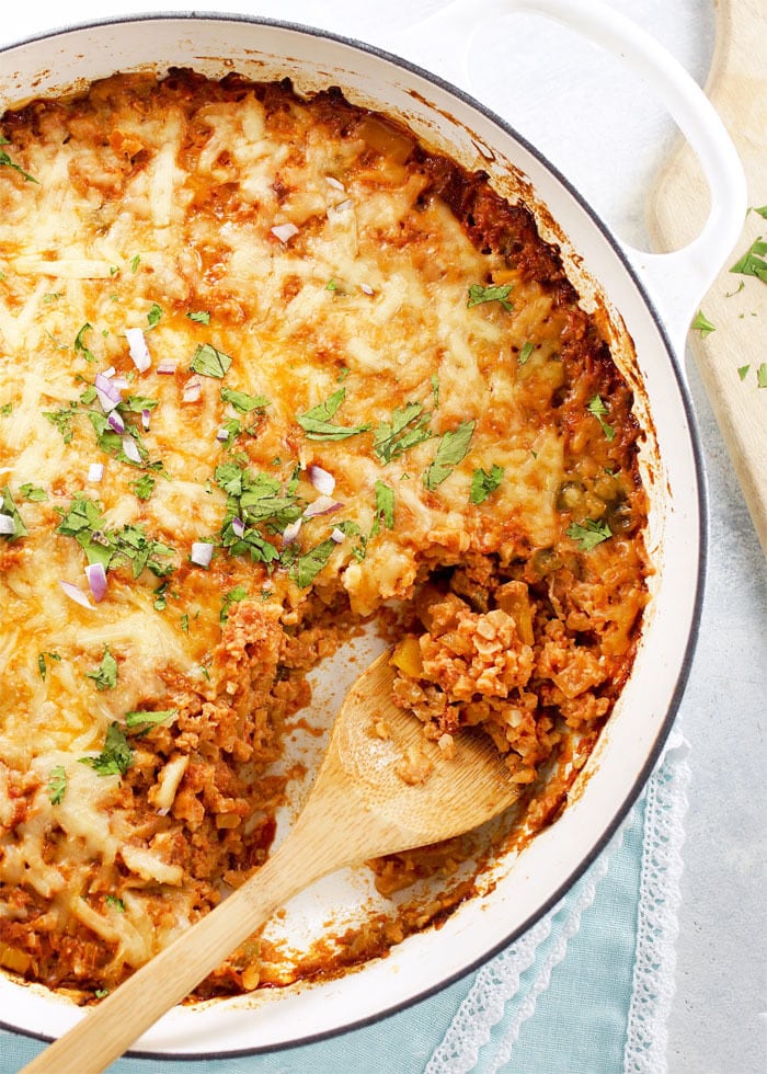 Mexican Cauliflower Rice Casserole.