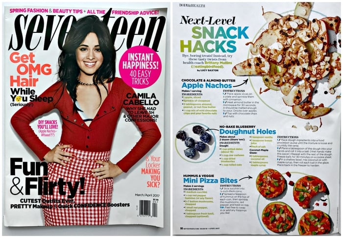 Seventeen Magazine cover and insert.