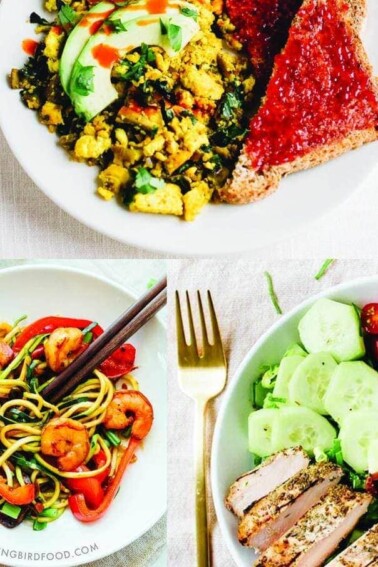 Series of 3 images of different meals.