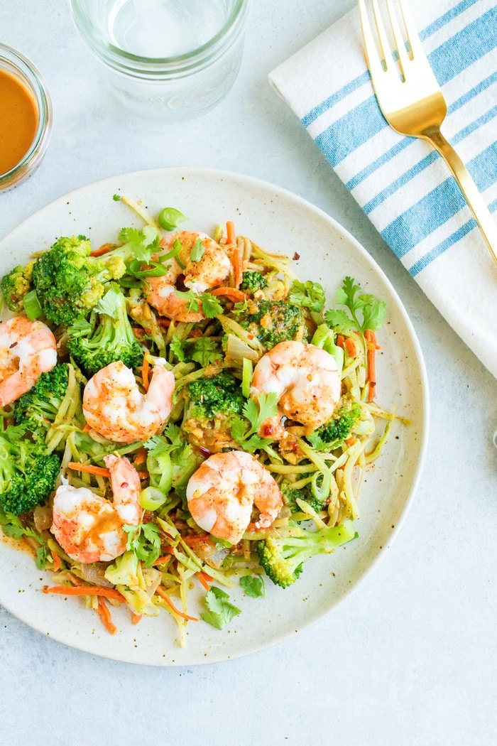 Lean and Green Dinner Idea: SHIRMP STIR-FRY SALAD