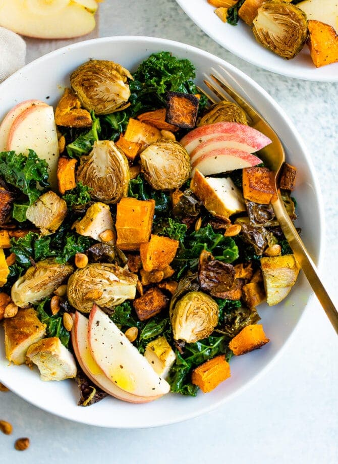 Roasted Harvest Chicken Bowls with Apple Cider Dressing