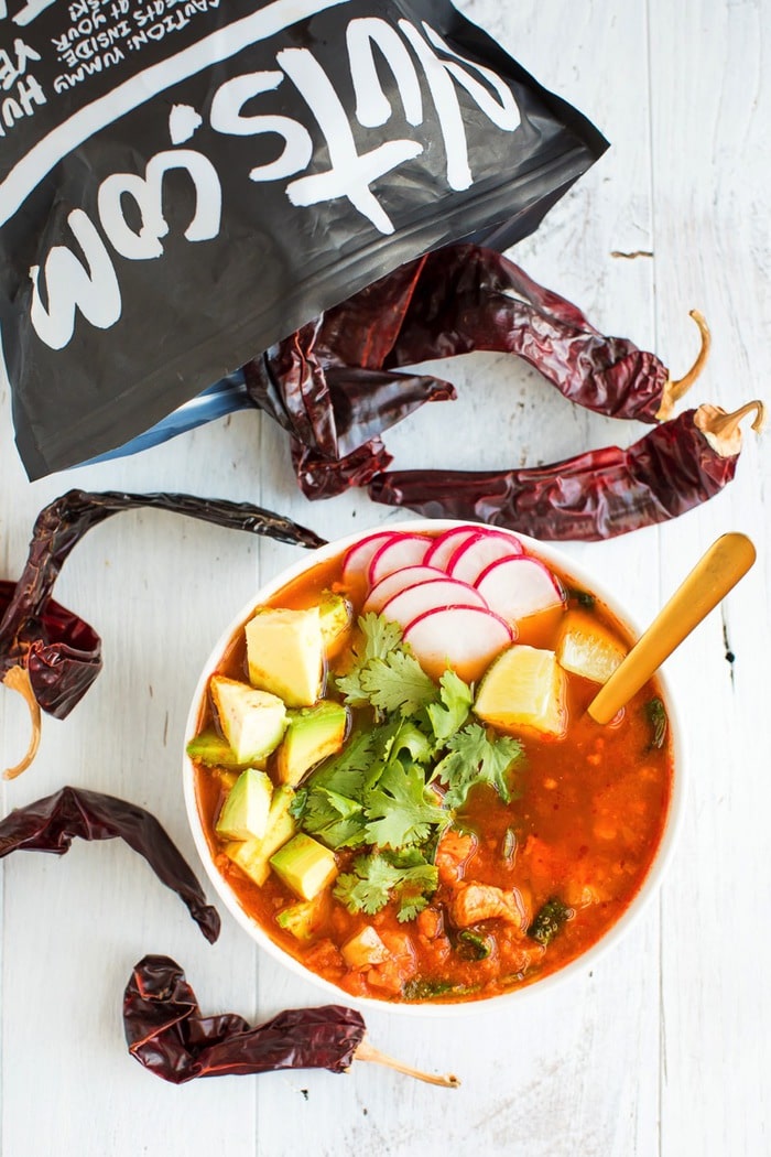 Mexican Sweet Potato Chicken Soup with Guajillo Mexican Peppers // Gluten-free, Paleo and Whole30 approved