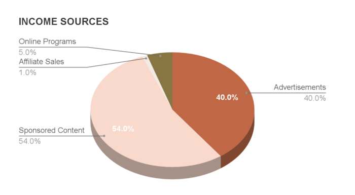 A piechart of income sources.