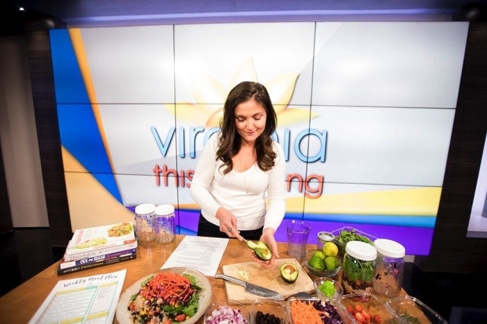 Brittany Mullins of Eating Bird Food on CBS6 News Virginia This Morning // Making Mason Jar Salads Brittany Mullins of Eating Bird Food on CBS6 News Virginia This Morning // Making Mason Jar Salads