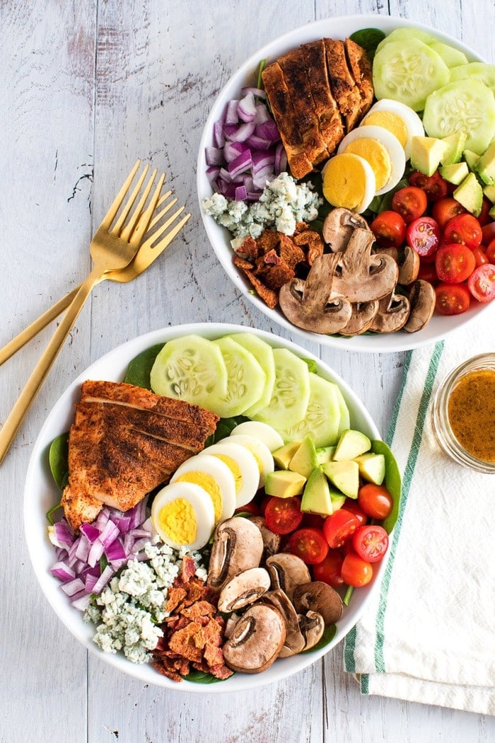 BLACKENED CHICKEN COBB SALAD // PALEO, GRAIN-FREE, KETO-FRIENDLY